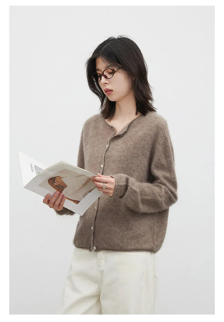 Relaxed Button-Front Knit Cardigan