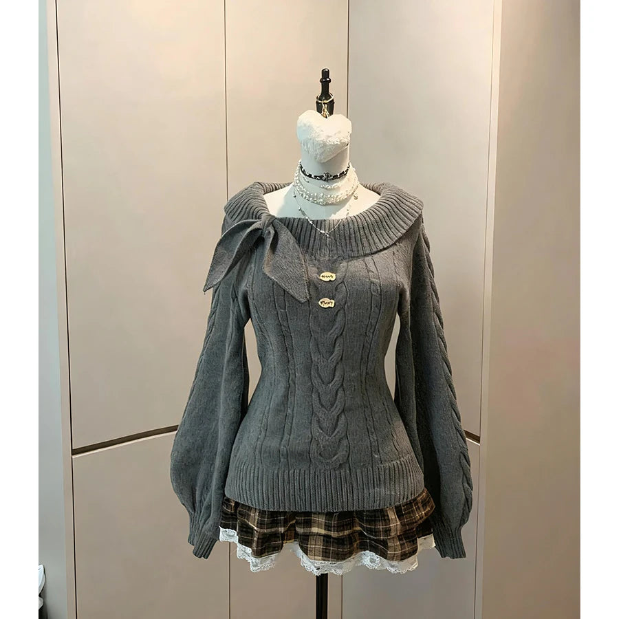 Sloane Gothic Fitted Knit Sweater