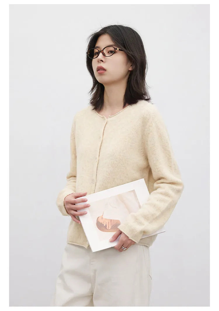 Relaxed Button-Front Knit Cardigan