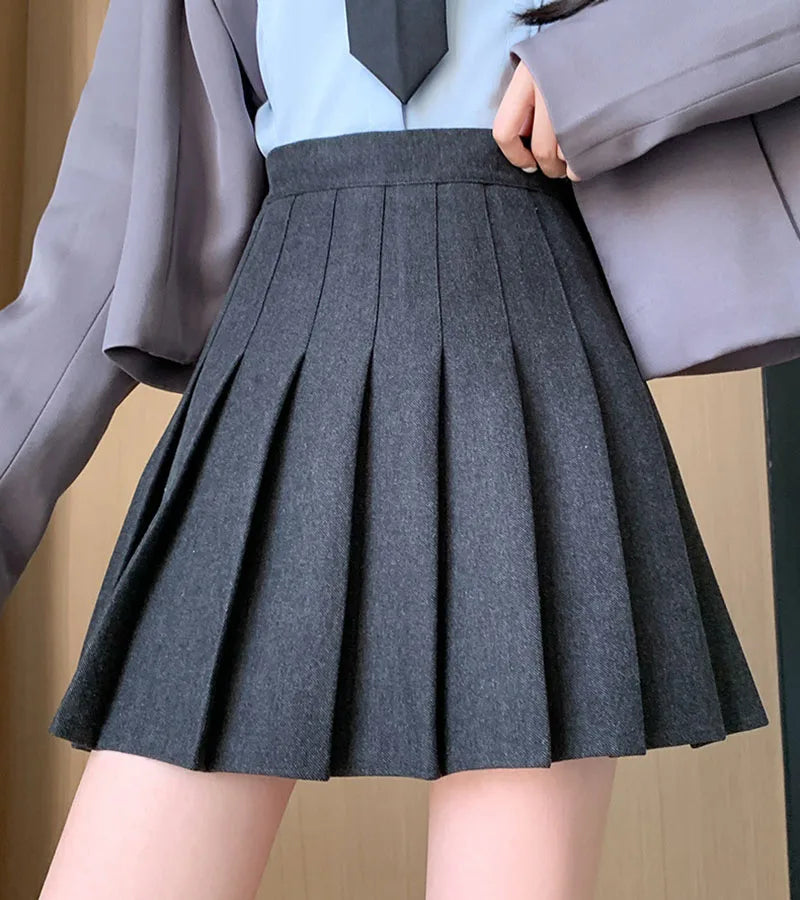 Wool-Blend Pleated Midi Skirt