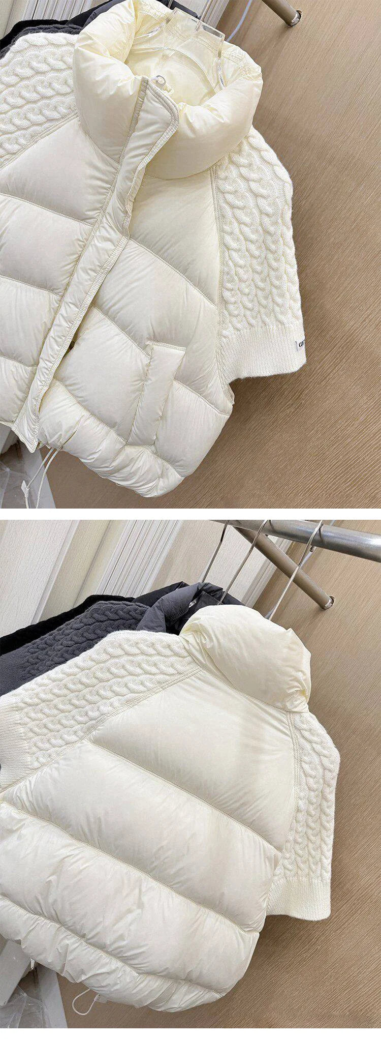 Turtleneck Duck Down Knit Puffer Vest