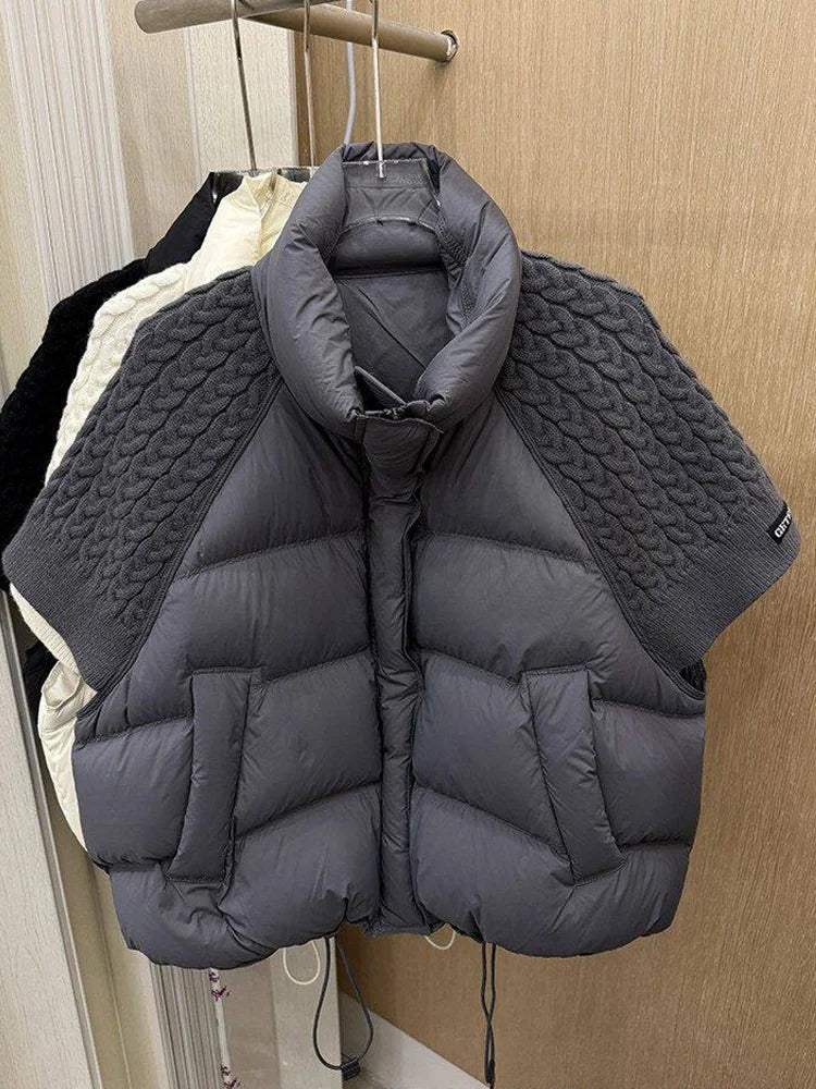 Turtleneck Duck Down Knit Puffer Vest
