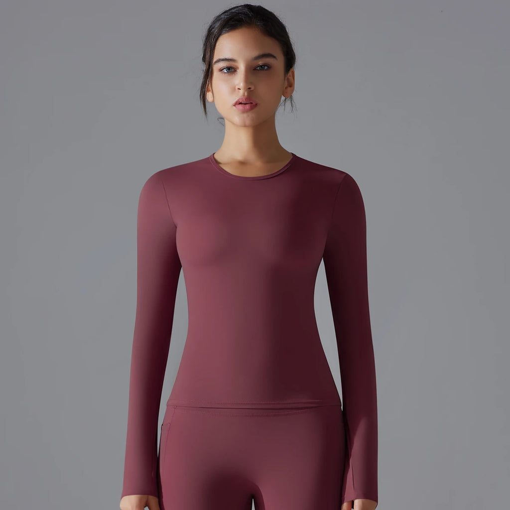 Long-Sleeve High-Elasticity Workout Sports Top
