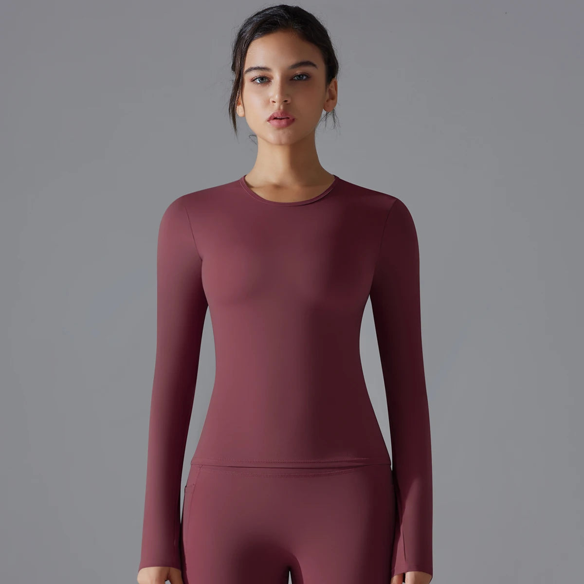Long-Sleeve High-Elasticity Workout Sports Top