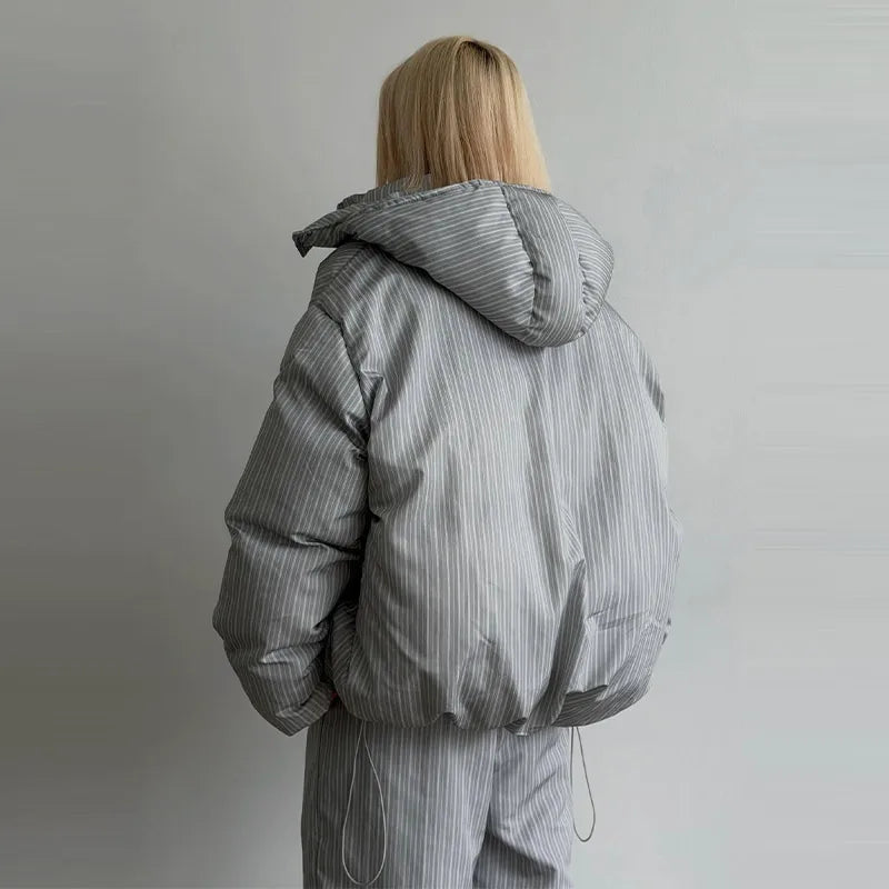 Striped Cotton Coat & Trousers Set