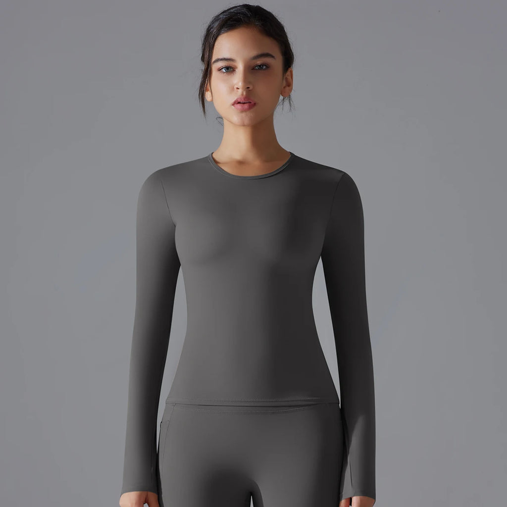 Long-Sleeve High-Elasticity Workout Sports Top