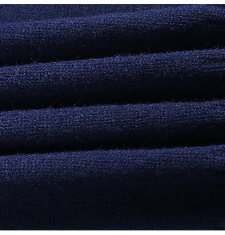 Crochet Bear Jacquard Knit Pullover Sweater