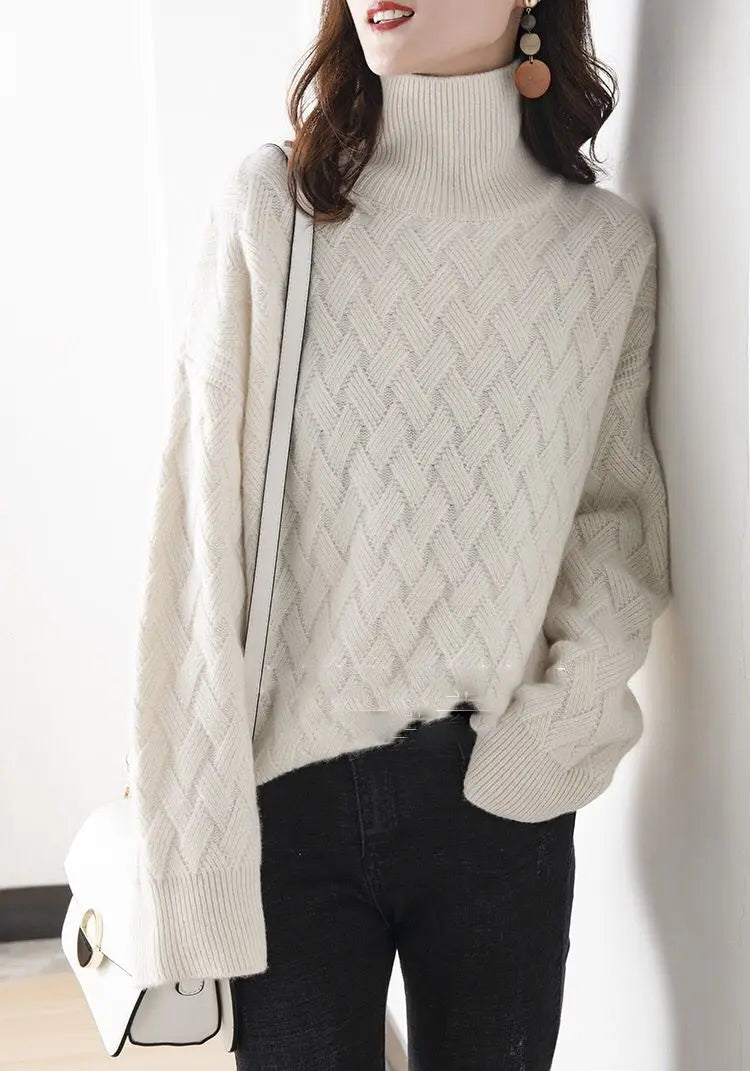Oversized Wool-Blend Turtleneck Sweater