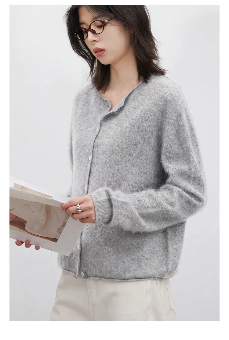 Relaxed Button-Front Knit Cardigan