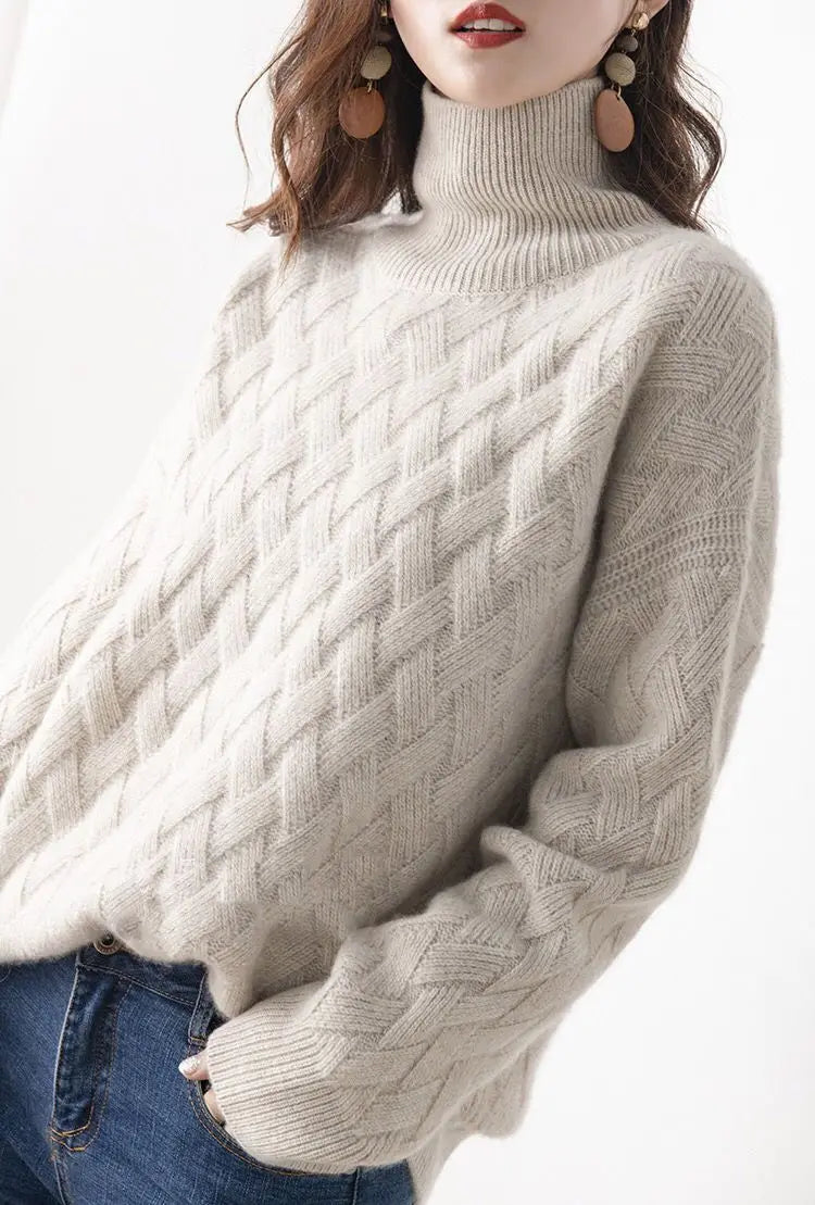 Oversized Wool-Blend Turtleneck Sweater