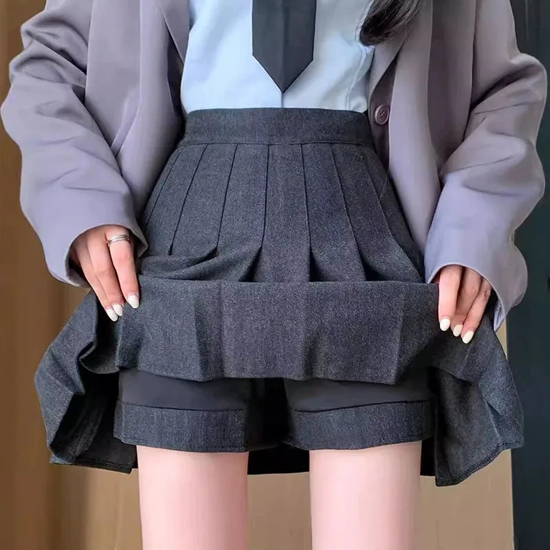 Wool-Blend Pleated Midi Skirt