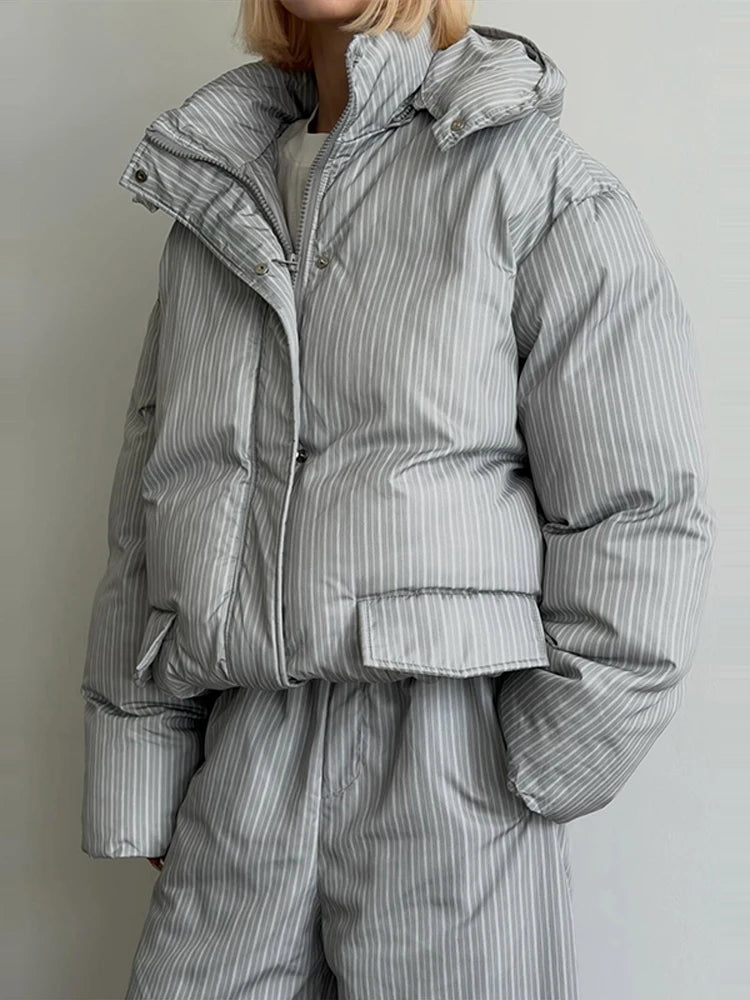 Striped Cotton Coat & Trousers Set
