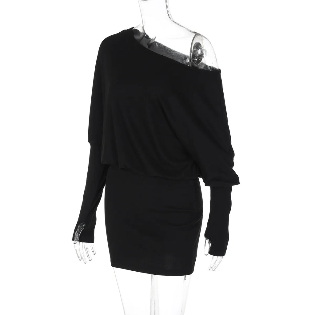 Mila Off-Shoulder Long-Sleeve Mini Dress