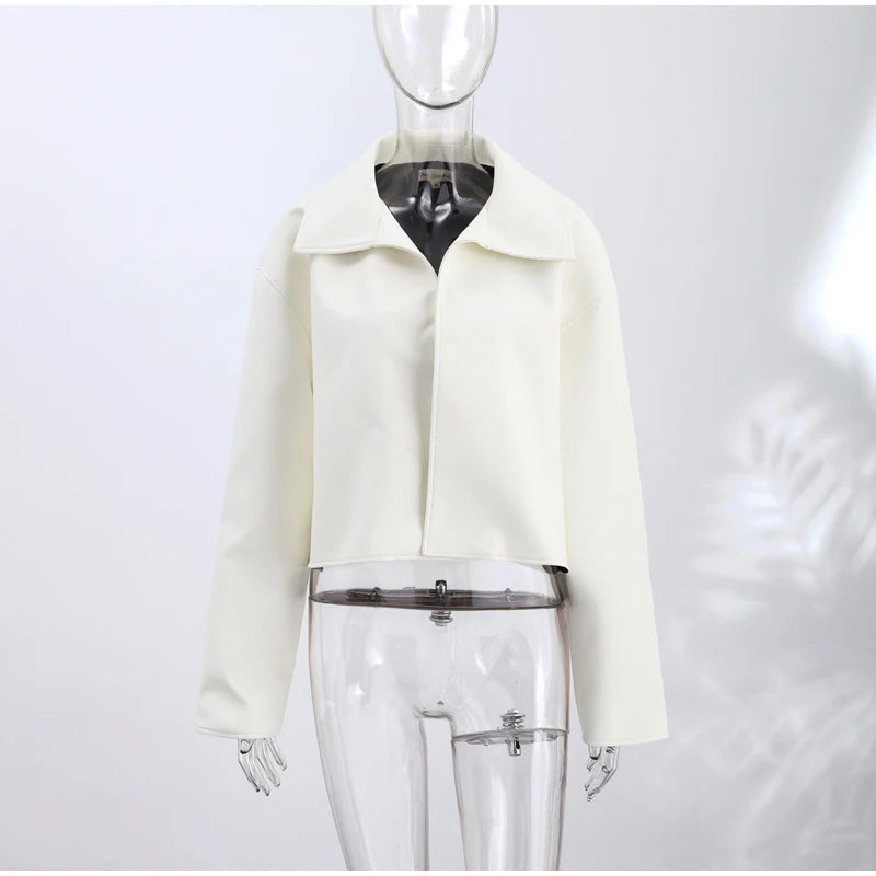 PU Leather Stand-Collar Zip Jacket