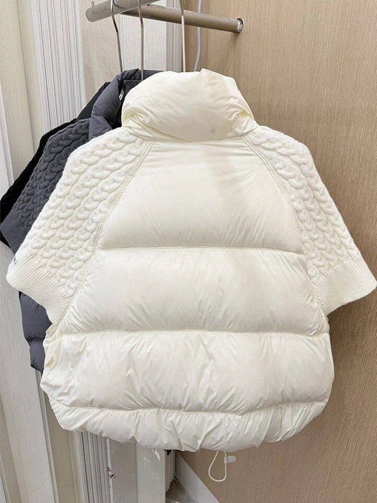 Turtleneck Duck Down Knit Puffer Vest