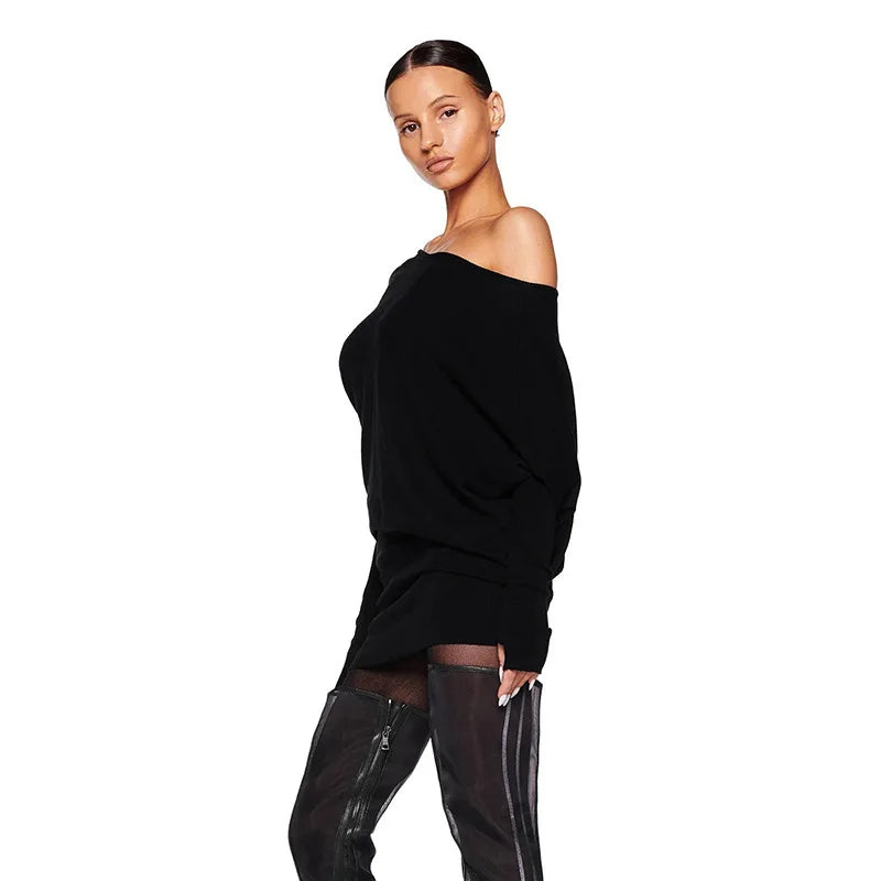 Mila Off-Shoulder Long-Sleeve Mini Dress