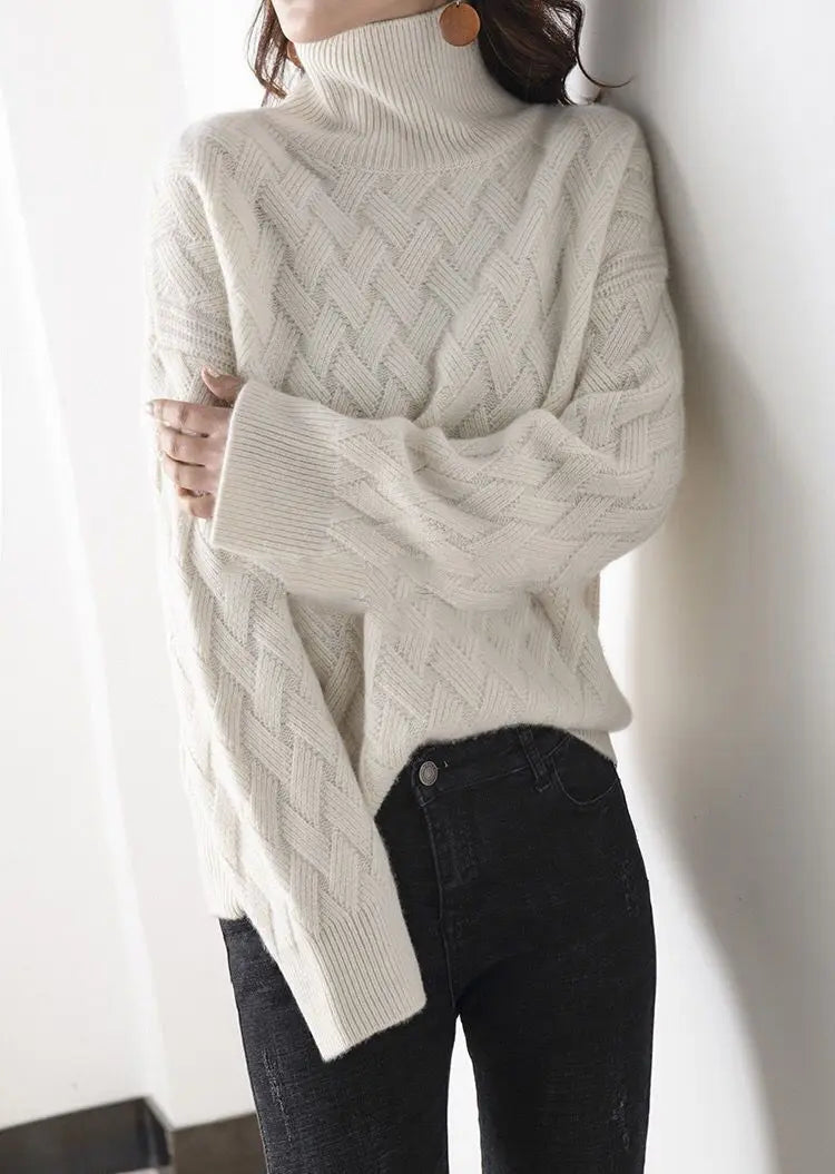 Oversized Wool-Blend Turtleneck Sweater