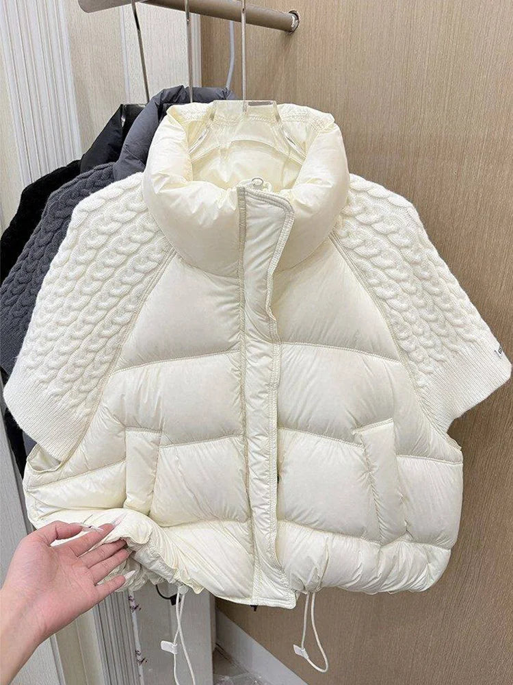 Turtleneck Duck Down Knit Puffer Vest