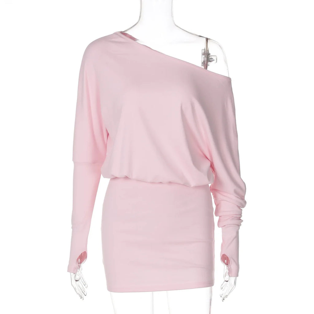 Mila Off-Shoulder Long-Sleeve Mini Dress