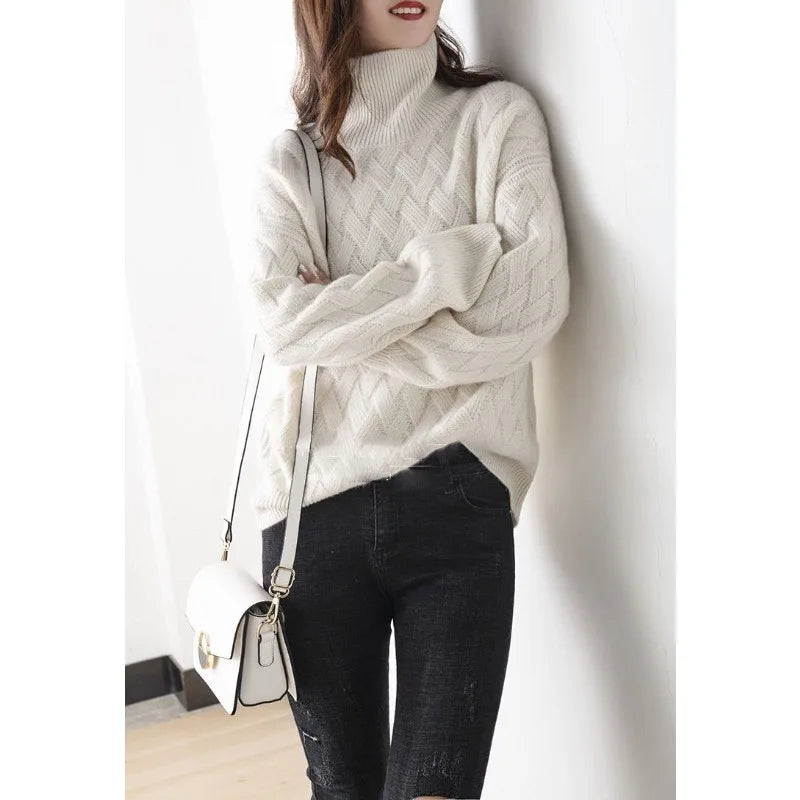 Oversized Wool-Blend Turtleneck Sweater