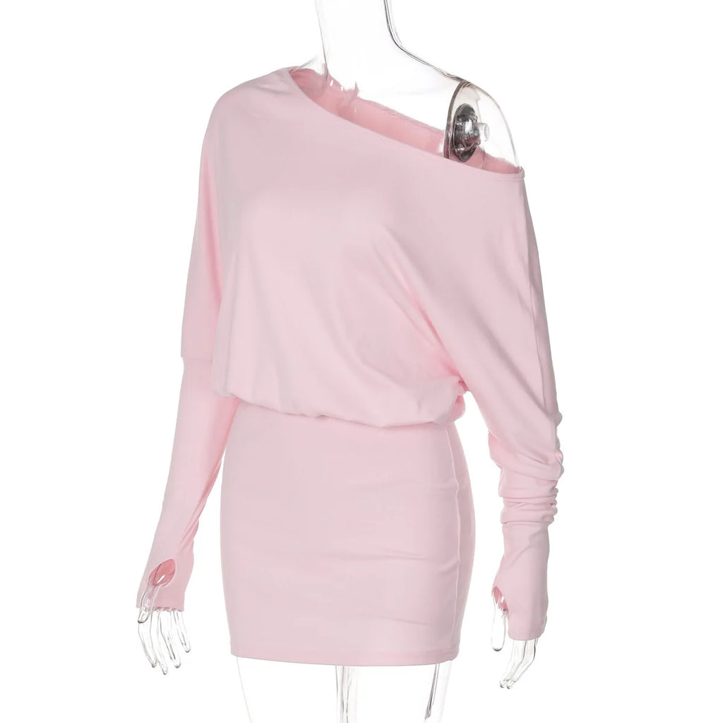 Mila Off-Shoulder Long-Sleeve Mini Dress