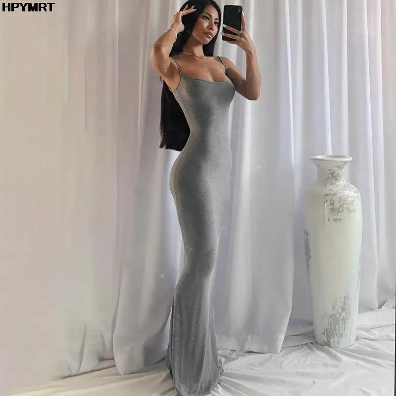 Lyra Satin Backless Maxi Dress
