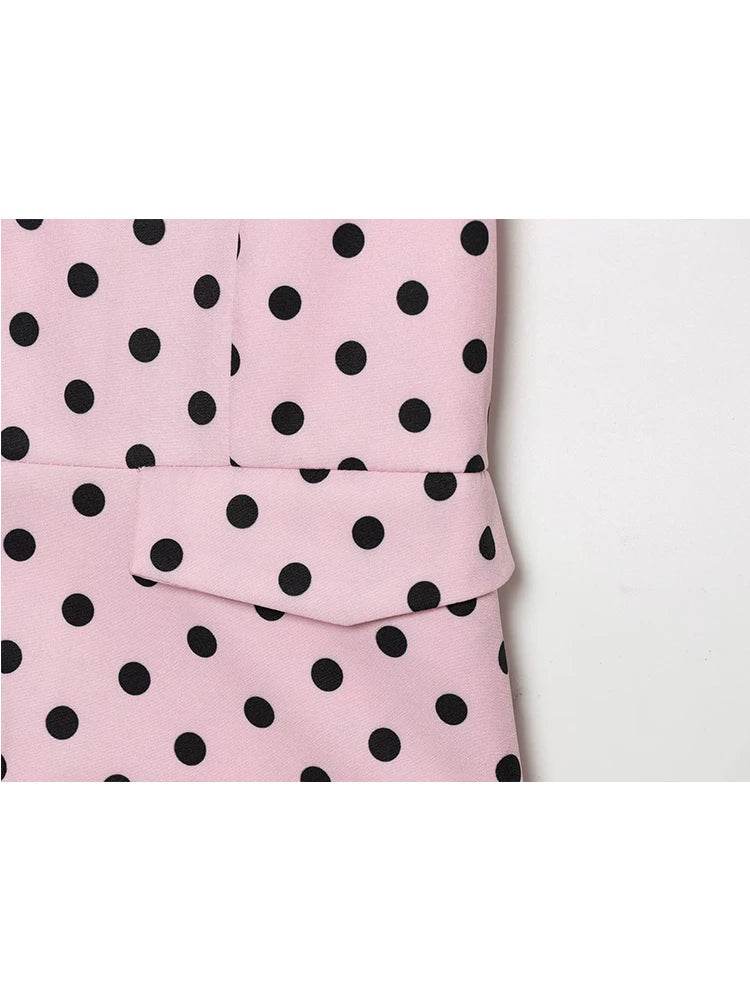 Rosie Polka-Dot Short-Sleeve Blazer