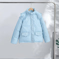 Striped Padded Coat & Straight-Leg Pants Set