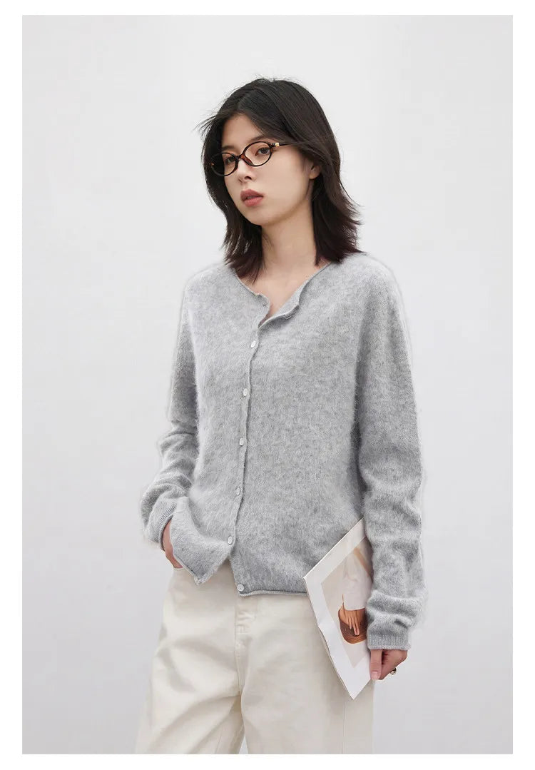 Relaxed Button-Front Knit Cardigan