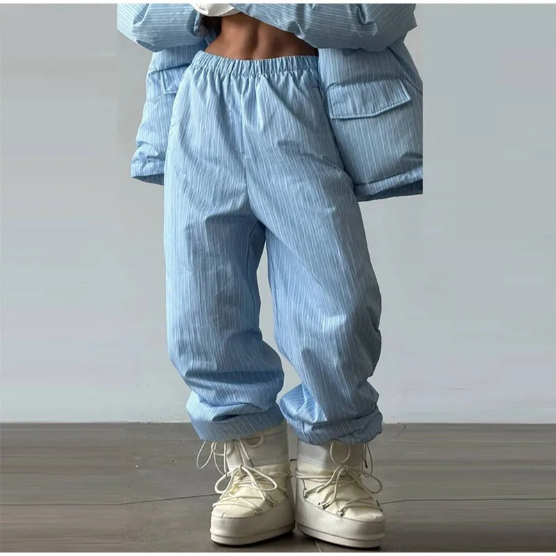 Striped Cotton Coat & Trousers Set