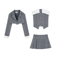 Ivy Three-Piece Pleated Skirt Set