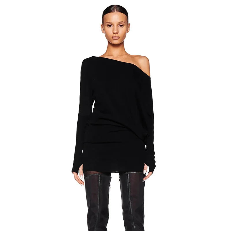 Mila Off-Shoulder Long-Sleeve Mini Dress