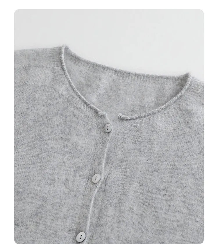 Relaxed Button-Front Knit Cardigan