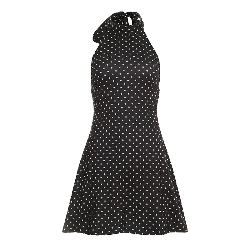Indie Backless Halter-Neck Mini Dress