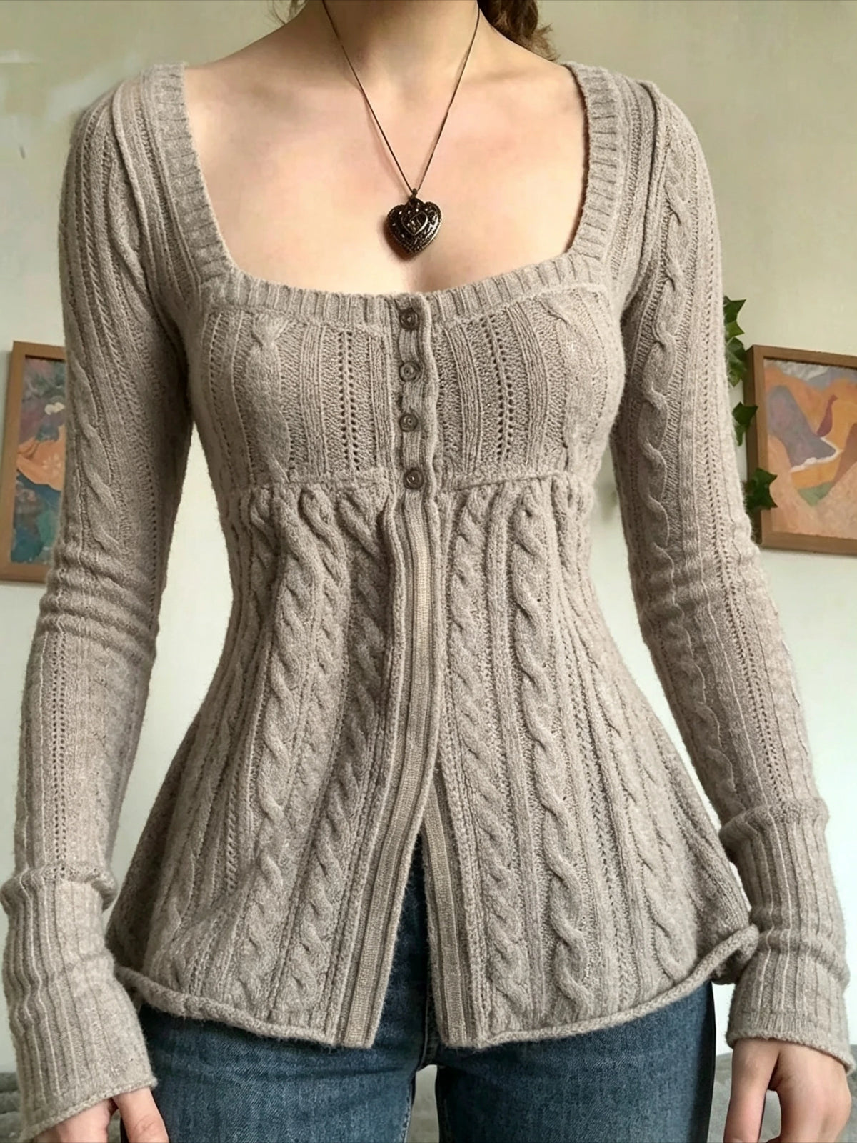 Sloane Gothic Fitted Knit Sweater