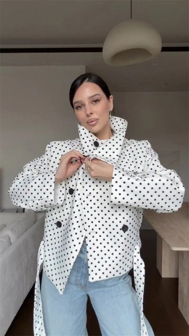 Pippa Polka-Dot Belted Jacket