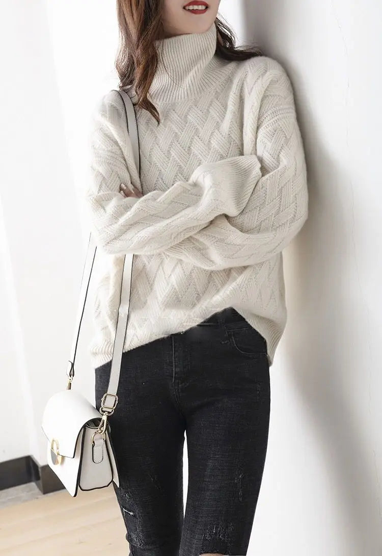 Oversized Wool-Blend Turtleneck Sweater