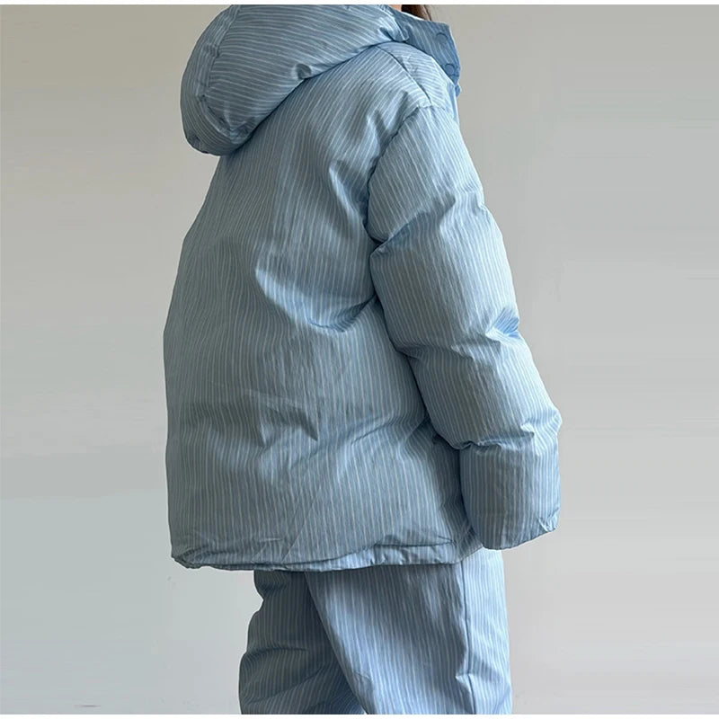 Striped Cotton Coat & Trousers Set