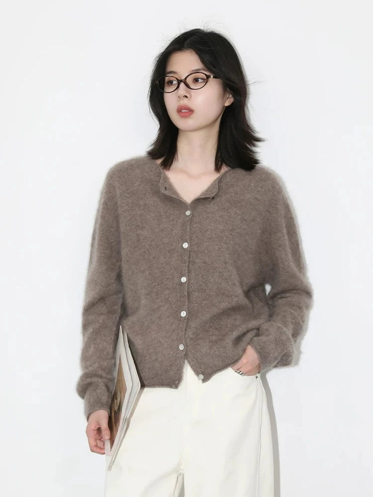 Relaxed Button-Front Knit Cardigan