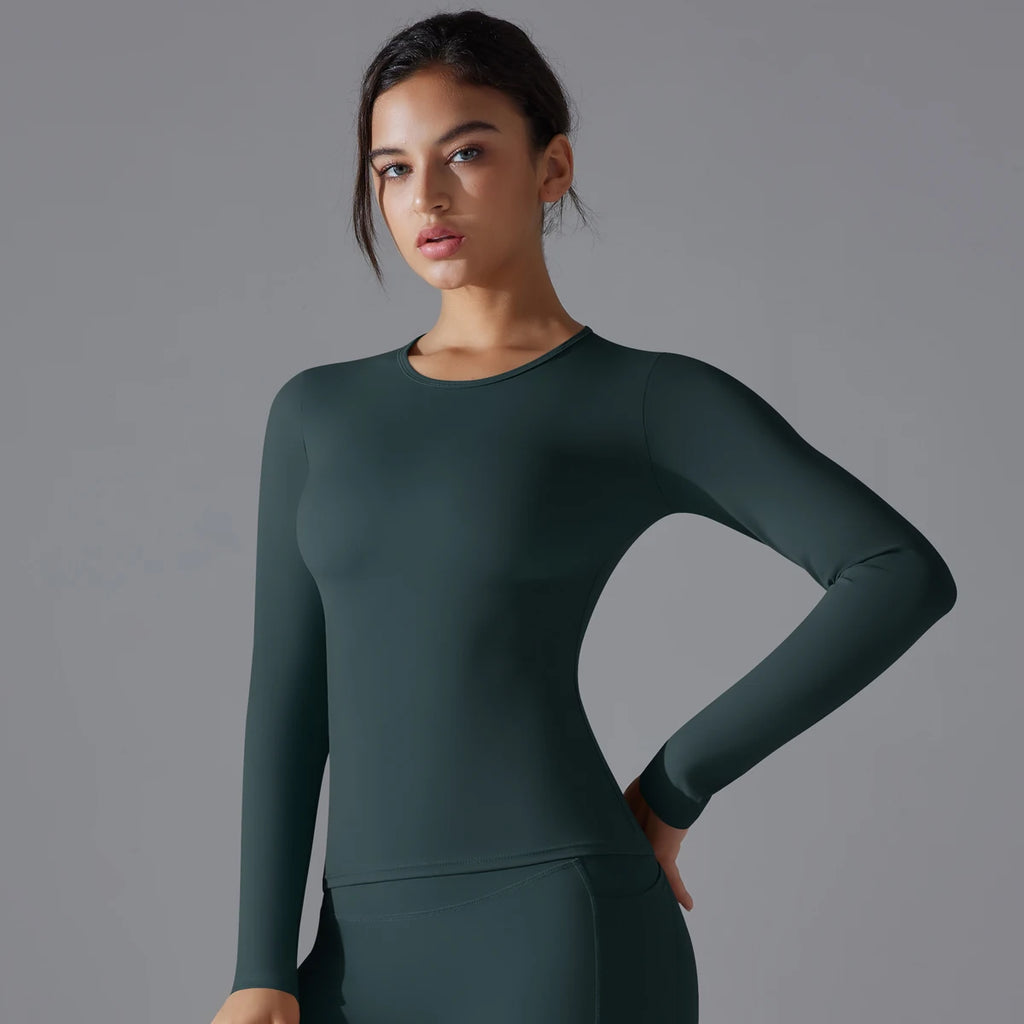 Long-Sleeve High-Elasticity Workout Sports Top