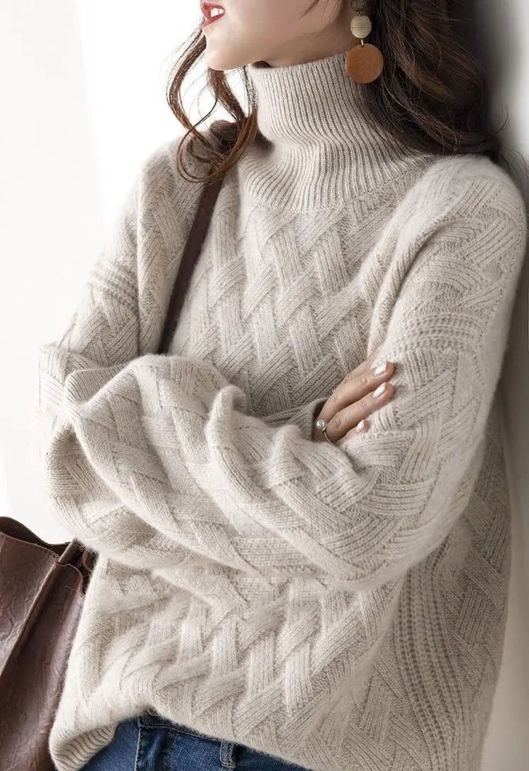 Oversized Wool-Blend Turtleneck Sweater