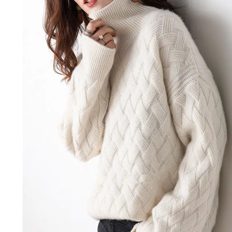 Oversized Wool-Blend Turtleneck Sweater