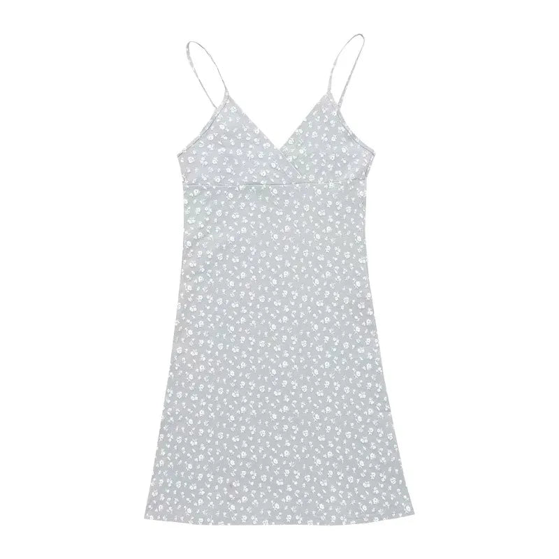 Floral V-Neck Bodycon Mini Dress