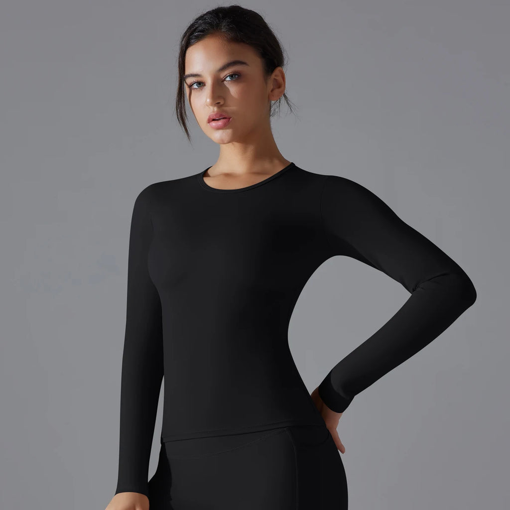 Long-Sleeve High-Elasticity Workout Sports Top