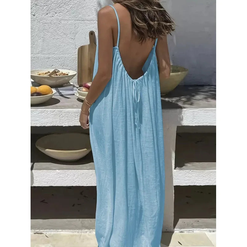 Faye Strapless Backless Maxi Dress