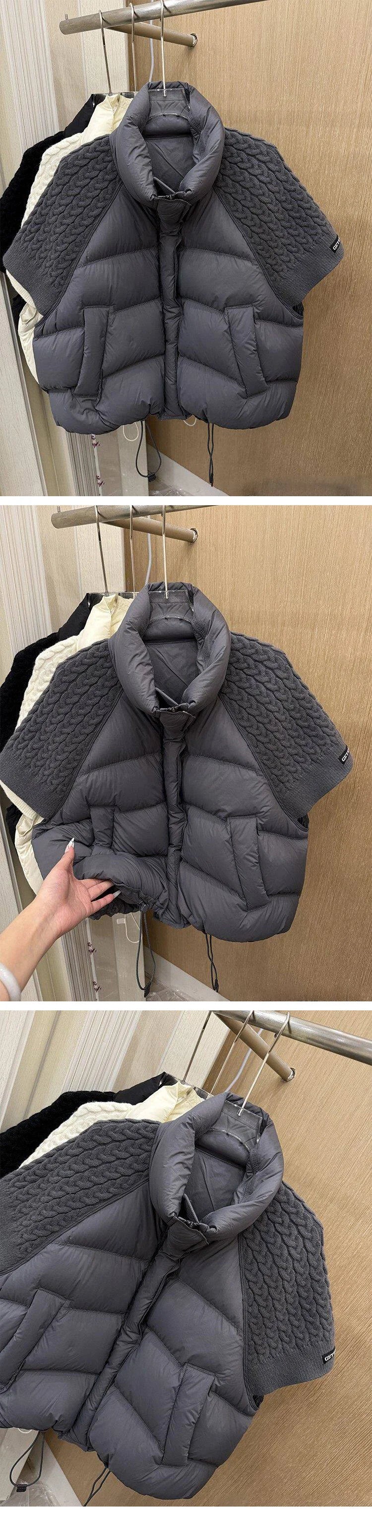 Turtleneck Duck Down Knit Puffer Vest
