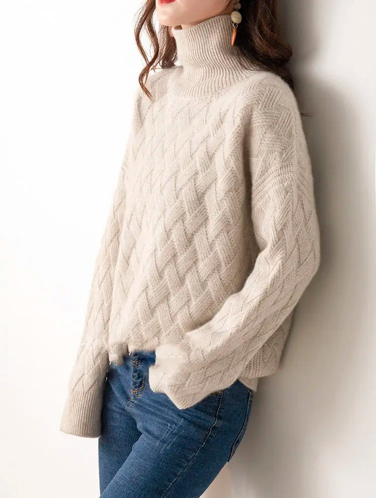 Oversized Wool-Blend Turtleneck Sweater