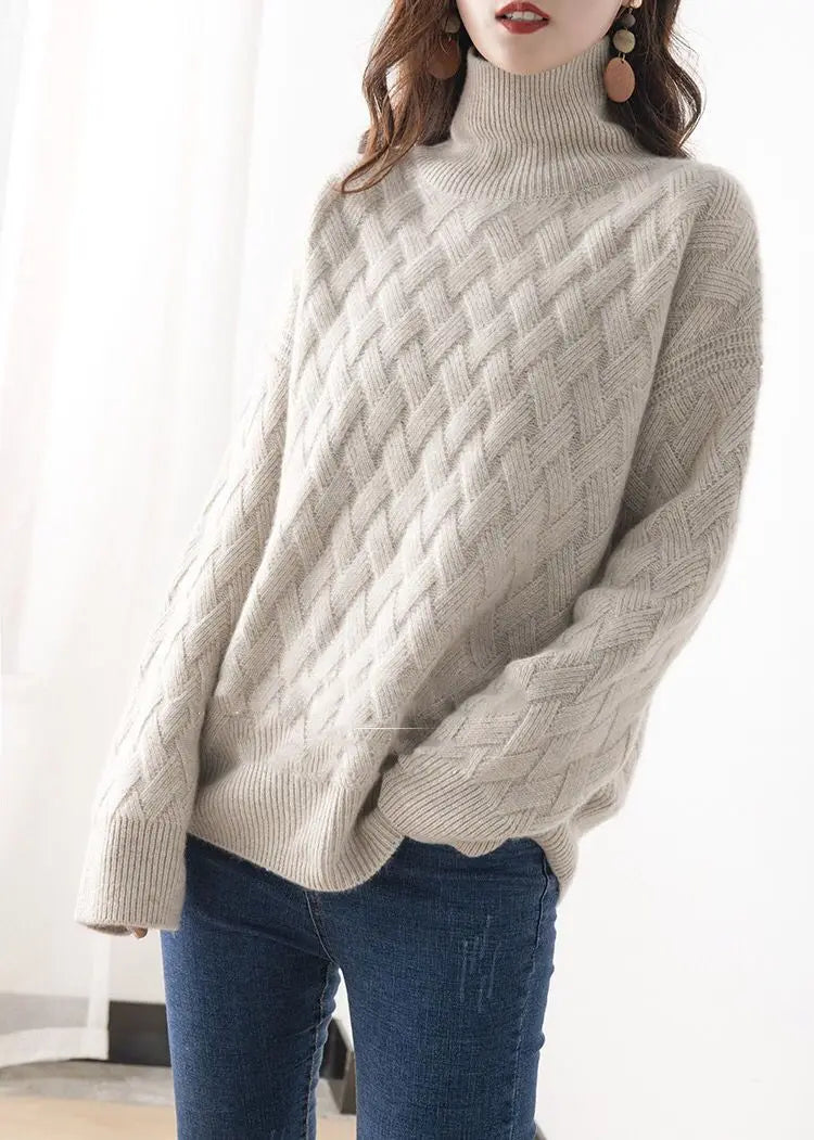 Oversized Wool-Blend Turtleneck Sweater