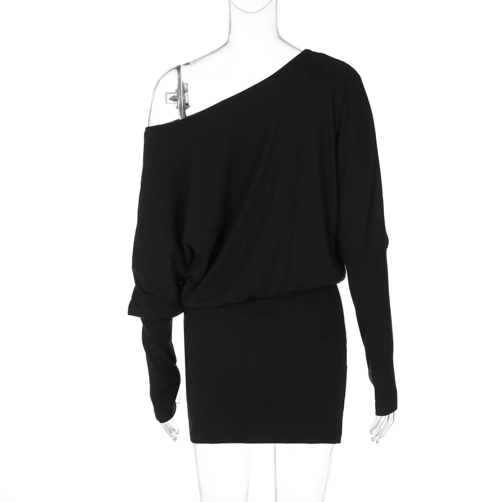 Mila Off-Shoulder Long-Sleeve Mini Dress