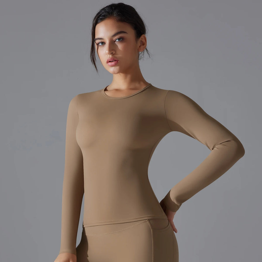 Long-Sleeve High-Elasticity Workout Sports Top